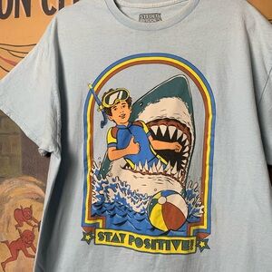 Steven Rhodes Stay Positive Shark Attack Graphic T-Shirt